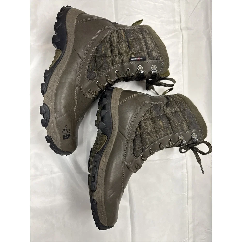 The North Face ThermoBall Eco Men's 9 Insulated‎ Winter Boots Brown/Green